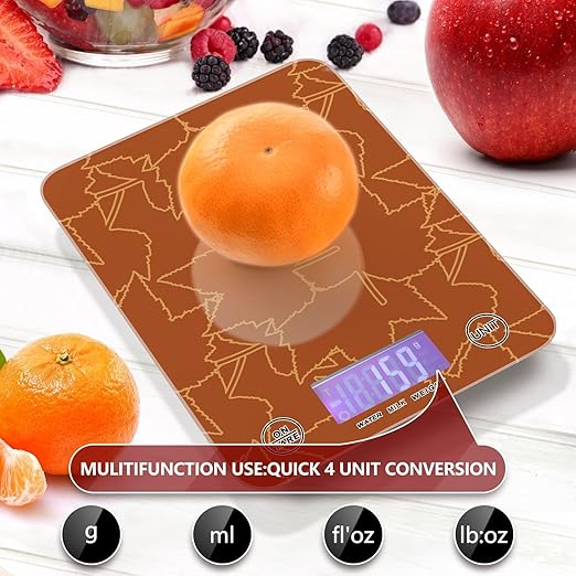 Food Scale Kitchen Scale Food Scales Digital Weight Grams and Ounces Small Electronic Food Scale for Baking Cooking Fall Maple Leaves