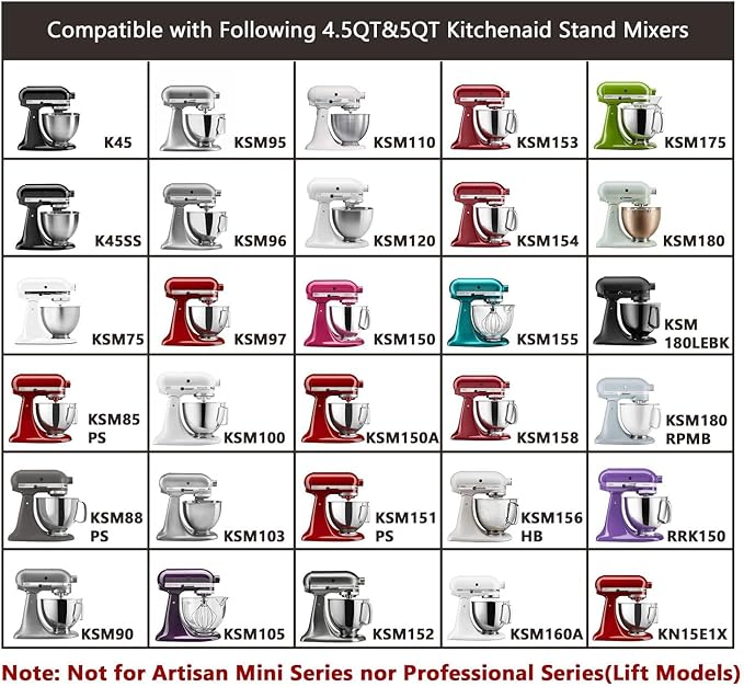 Stainless Steel 5.5 QT Bowl for KitchenAid Artisan & Classic Tilt-head Stand Mixers - Replacement Bowl Compatible with KitchenAid Mixers