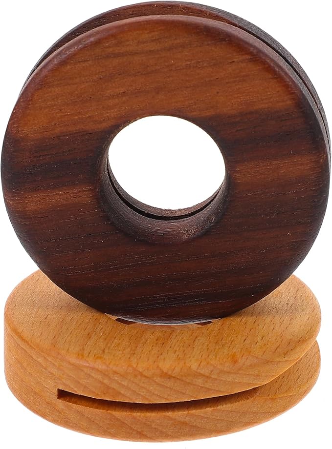 LIFKOME 2pcs Food Bag Sealing Clips, Stainless Steel Sealing Clips, Wood Color, 5x5cm, Brown