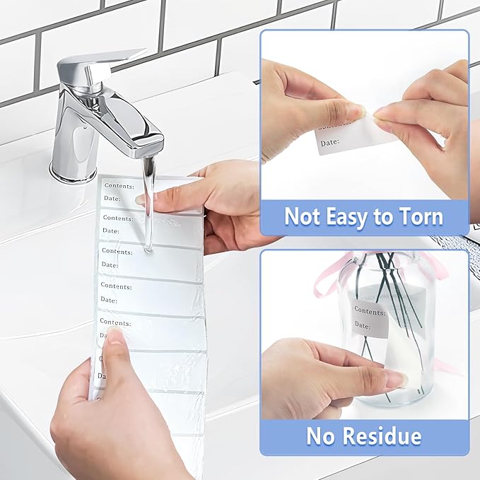 500pcs Removable Freezer Labels, Yoget 1 x 3 Inch Food Storage Stickers, Refrigerator Freezer Paper Label Easy Clean Leaves No Residue (1''x3'' 500Labels)