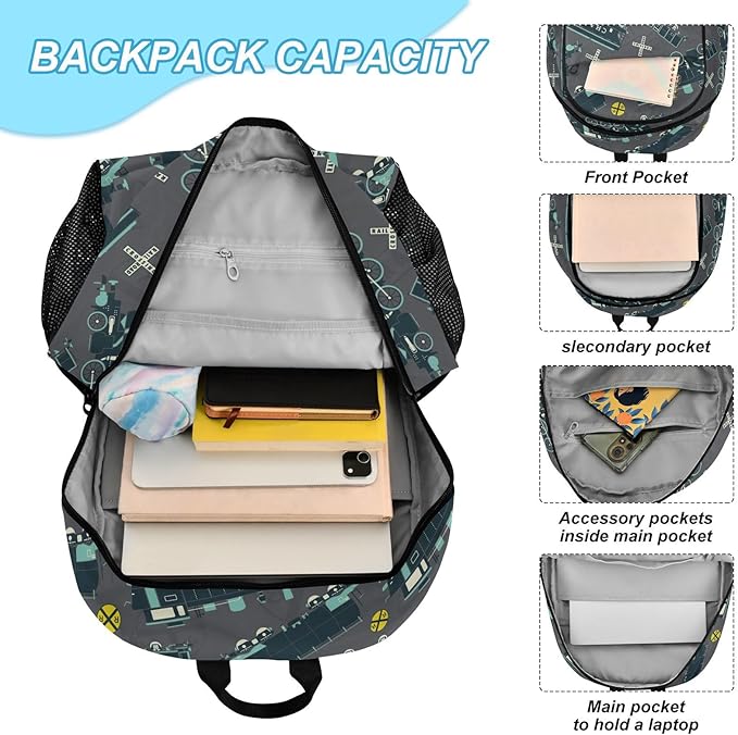 Cartoon Train Kids Backpack for Girls Boys School Bookbag with Insulated Lunch Box for Elementary Primary Schooler School Backpack