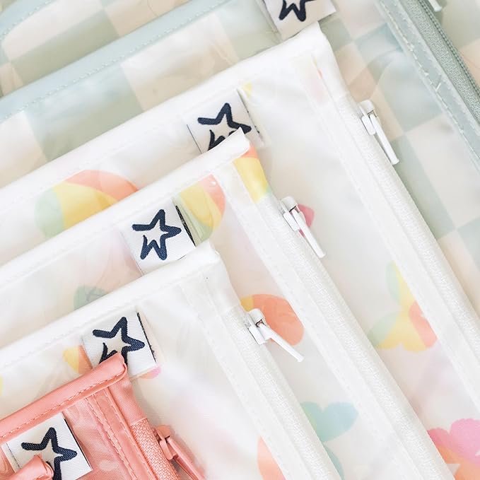 Tiny Twinkle Mess-Proof Travel Bags | TSA Airline Compliant, Zipper Closure, Clear Front Pouch, Diaper Bag Packing, Toiletry or Makeup Cosmetics Organizer