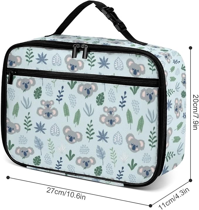 Cute Koalas Reusable Lunch Box Insulated Lunch Bag Cooler Bag Lunchbox Meal Food Container Tote Bag for Women Kids Girls School Camping Hiking Picnic Beach Travel