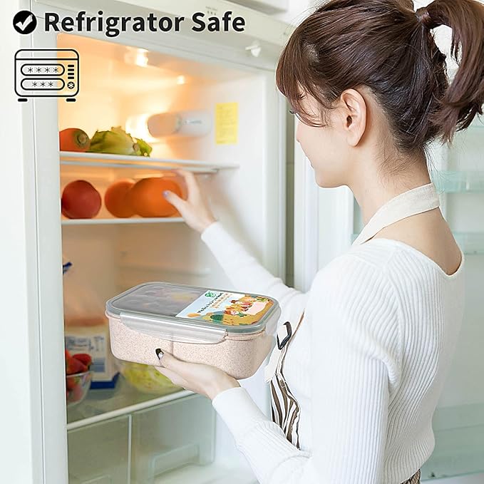 MISS BIG® Bento Box,Bento Box Adult,Lunch Box,Ideal Leak Proof Lunch Containers,No BPAs and No Chemical Dyes Bento Lunch Box,Dishwasher and Microwave Safe Lunch Containers for Adults(1900ml White)