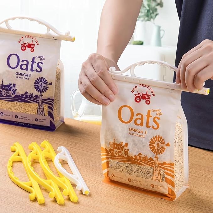 10 Pcs Chip Bag Clips, Durable Bag Sealers, Airtight Chip Clips with Handle for Food Storage Bags, Snacks and Cereal, Leak-Proof & Moisture-Resistant (5 Small+ 5 Medium)