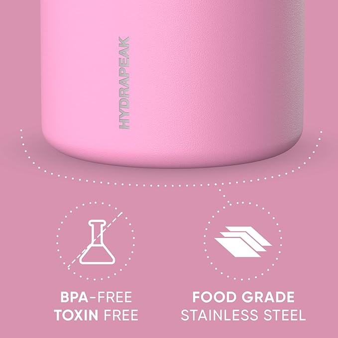 Hydrapeak 25oz Stainless Steel Vacuum Insulated Thermos Food Jar | Thermos for Hot Food and Cold Food, Wide Mouth Leak-Proof Soup Thermos for Adults, 10 Hours Hot and 16 Hours Cold (Bubblegum)