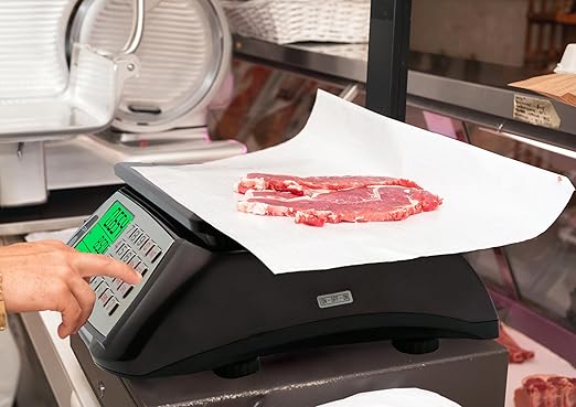Price Computing Scale Commercial Counting Function Digital Food Scale Industrial Kitchen Waterproof Platform Stainless Steel Keys Rechargeable Portable Meat Produce Grocery Farmers Market Deli