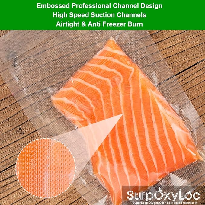 SurpOxyLoc 2 Pack 8x50 Vacuum Sealer Bags Rolls with BPA Free,Heavy Duty,Great for Sous Vide and Vac Seal storage