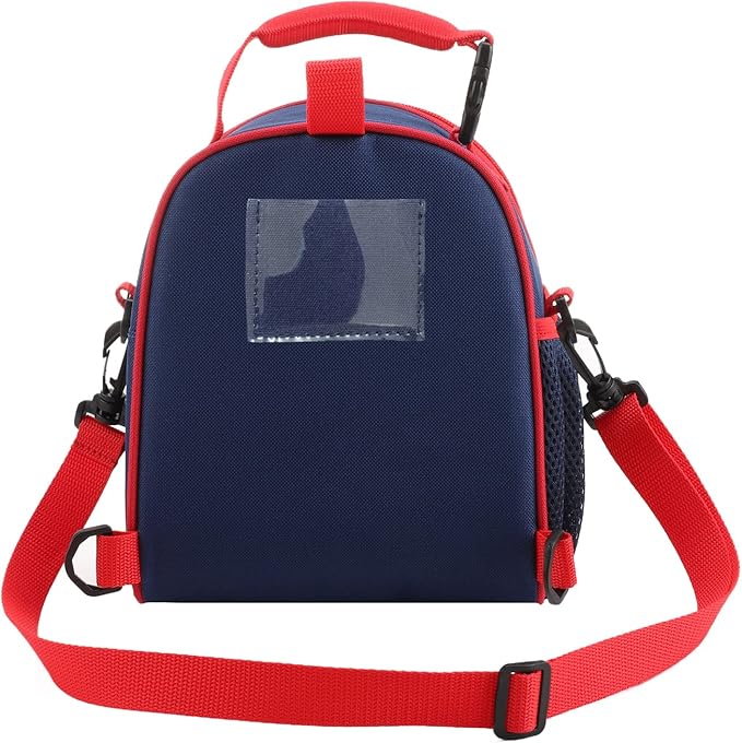Boys Insulated Lunch Box, Baseball Theme, Polyester Material, 7.5in x 4.3in x 9.8in