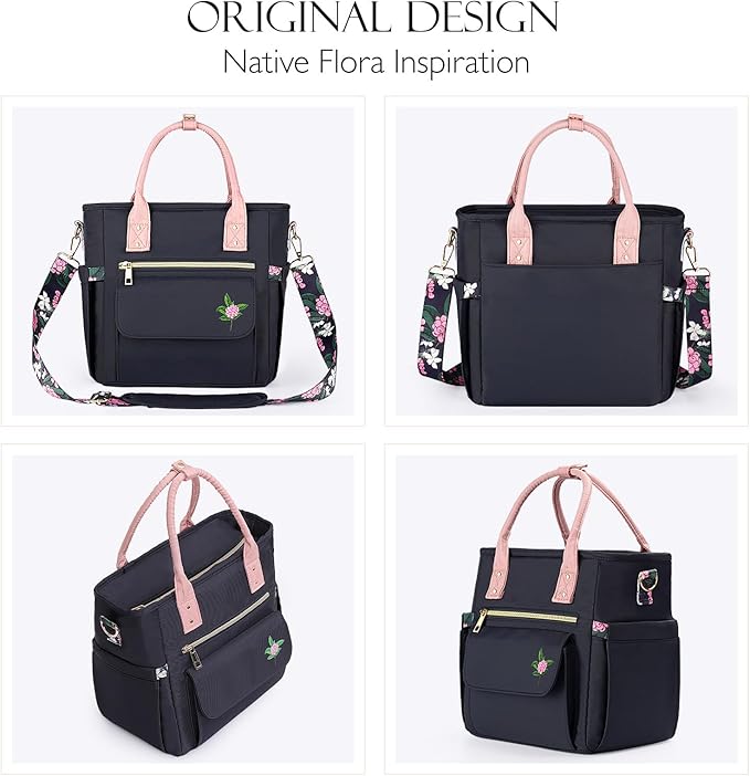 Deluxe Large Insulated Lunch Bag Box Women - Leakproof Waterproof Cooler with Multi Pockets Removable Strap for Work Picnic - Teacher Mothers Day Christmas Birthday Gifts