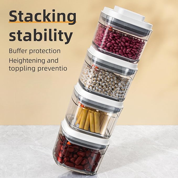 Food Storage Jars with POP-UP Lids- 4 Piece(0.35qt / 11oz),Airtight Food Storage Containers,Storage for Milk Powder Coffee Candy Noodles Nuts for candy snack