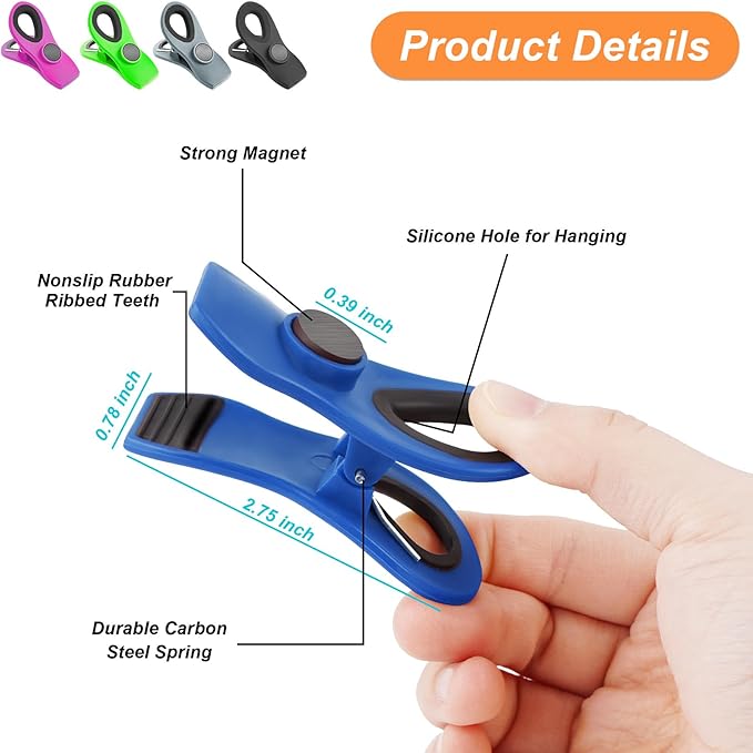 10 Pack Chip Clips, Bag Clips, Chip Clips Bag Clips Food Clips, Bag Clips for Food Storage, Snack Clips, Clips for Food Packages, Kitchen Clips, Clips for Fridge, Chip Clip