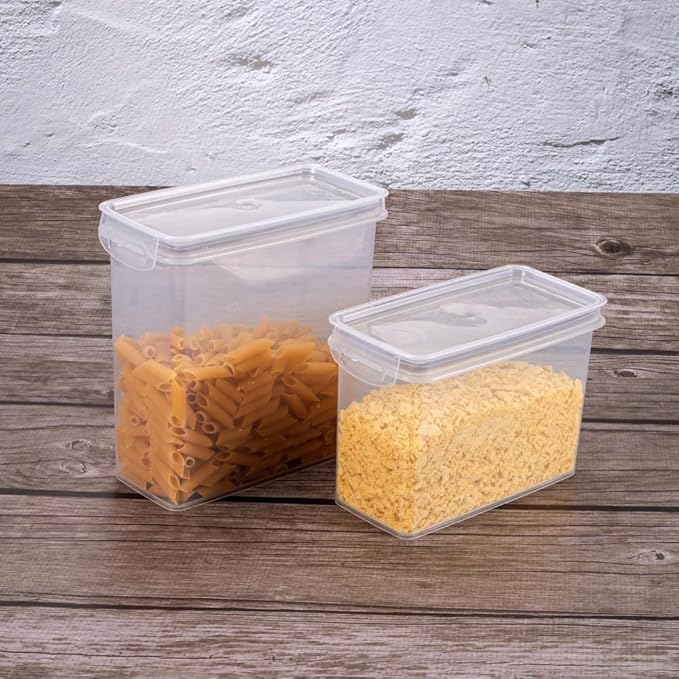 Plasutil 6-Pc Food Storage Containers Set, BPA Free, Airtight Lids with Locking Tabs, Microwave, Dishwasher & Freezer Safe, Ideal for Lunch, Meal Prep & Leftovers, Kitchen and Pantry Organization