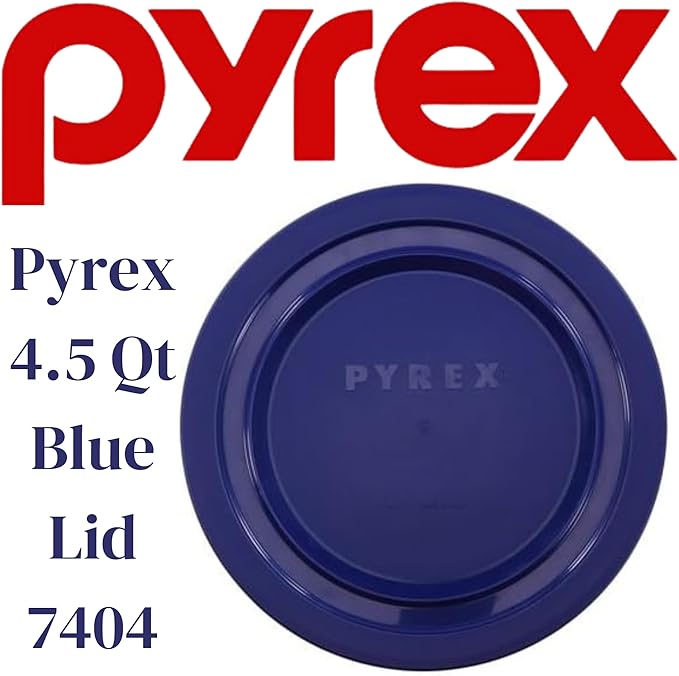 Pyrex (1 7404 4.5qt Sculpted Glass Mixing Bowl with 7404-PC Blue Lid