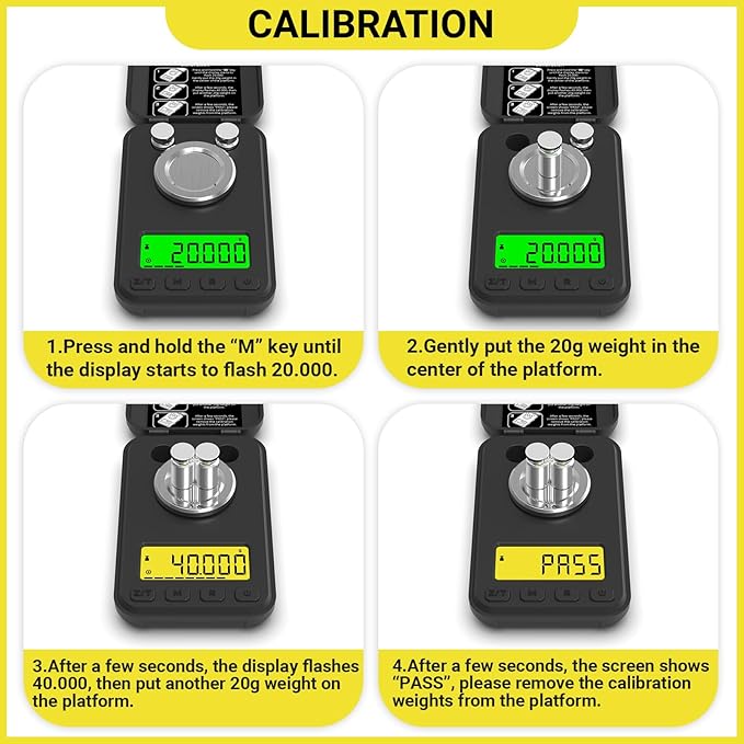 MAXUS Reloading Scale 50g/0.001g with Powder Trickler, Powder Scale with 3 Backlight Colors, Milligram Scale with Repeat Mode