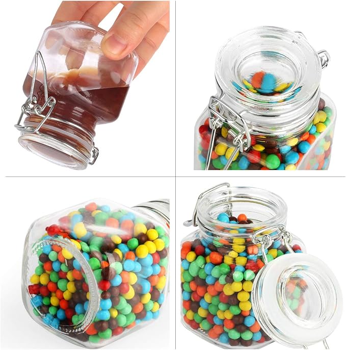 KAMOTA Glass Jars With Lids, 30 pack of 3.5 oz small glass jars for storage spice herbal condiments with leak-proof rubber gaskets and airtight hinged lids, 280 labels and 2 silicone funnels…