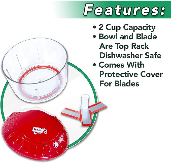 Food Chopper and Processor Original - Chop Dice Puree Vegetables Onions Tomatoes Garlic Meats and Nuts in Just Seconds for Delicious Meals - Perfect for Homemade Salsa