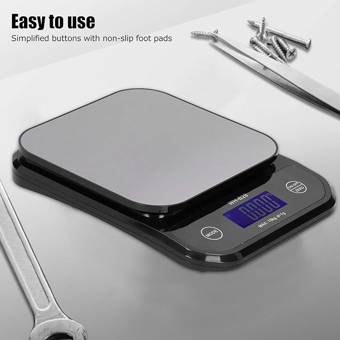 Garosa Wh-B28 10Kg/1g Electronic Scale Multipurpose LCD Digital Stainless Steel Weighing Scale, Measuring in Grams and Ounces, Scale