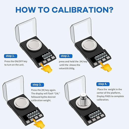 Digital Milligram Scale 100g/0.001g rechargeability, High Precision Portable Jewelry Scale, Powder Scale, Micro Scale for Powder Medicine, Gold, Gem, Reloading, Calibration Weight