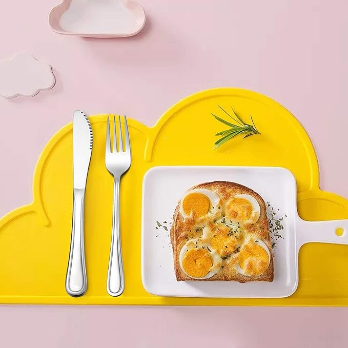 LIANYU 12-Piece Kids Silverware Set, Stainless Steel Toddler Utensils Flatware Set, Child Cutlery Tableware for 4, Include knives Forks Spoons, Mirror Finished, Dishwasher Safe