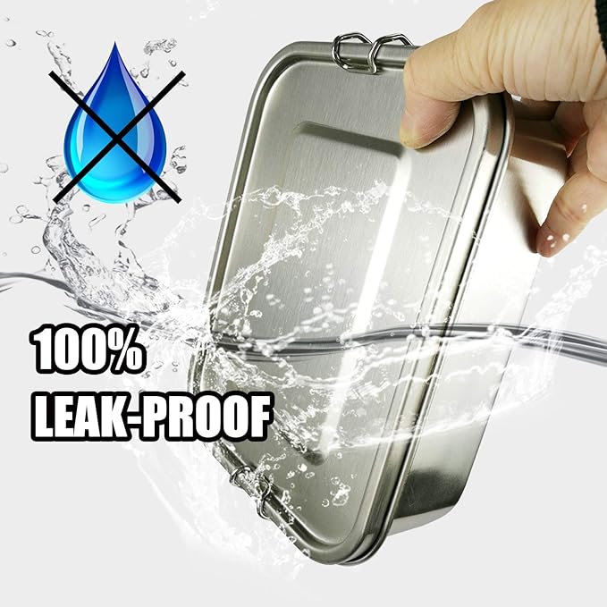 UPTRUST Leak Proof Stainless Steel Bento Container for Lunch,Bento Lunch Box for Kids or Adults, 3 Compartment Packing Box for Meal Fruit Snack (40OZ/1200ML)