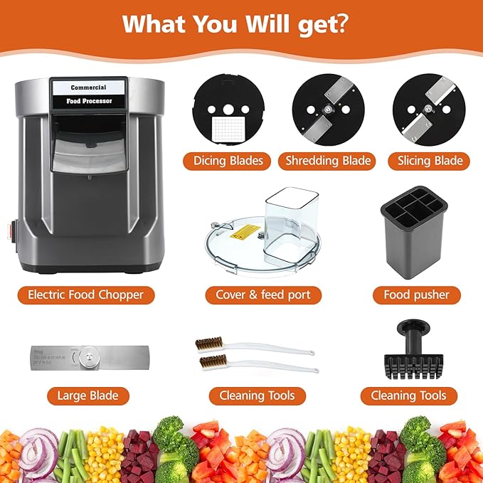 3 in 1 Electric Vegetable Chopper, Multifunctional Chopper Vegetable Cutter Slicer Dicer Machine Automatic Cutter for Onion Shredder Potato Slicer, Veggie Processor Home Use