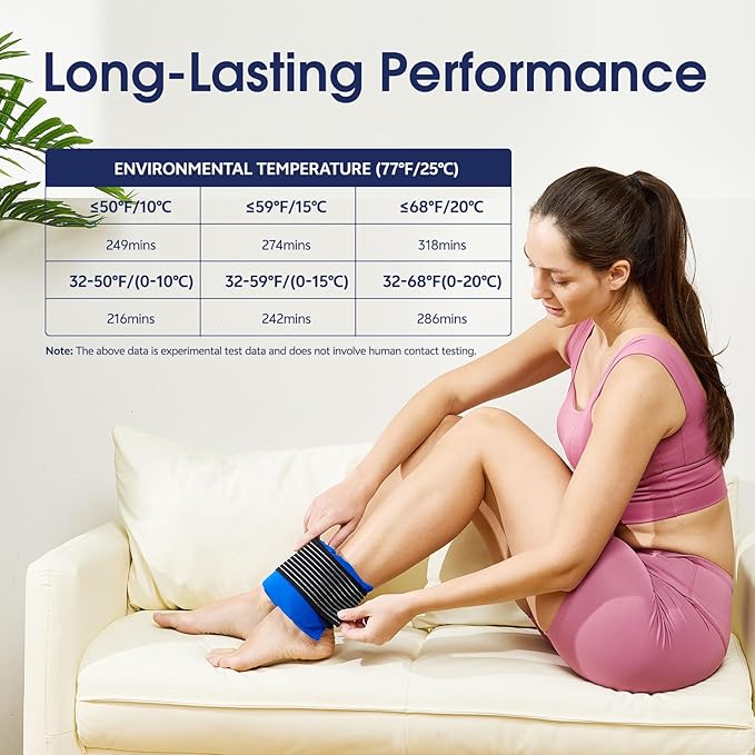Reusable Hot and Cold Ice Packs for Injuries 3h+ Long Lasting Reusable Gel Wraps for Shoulder Back Knee Joint Pain Muscle Soreness and After Surgery 2pcs with Strap