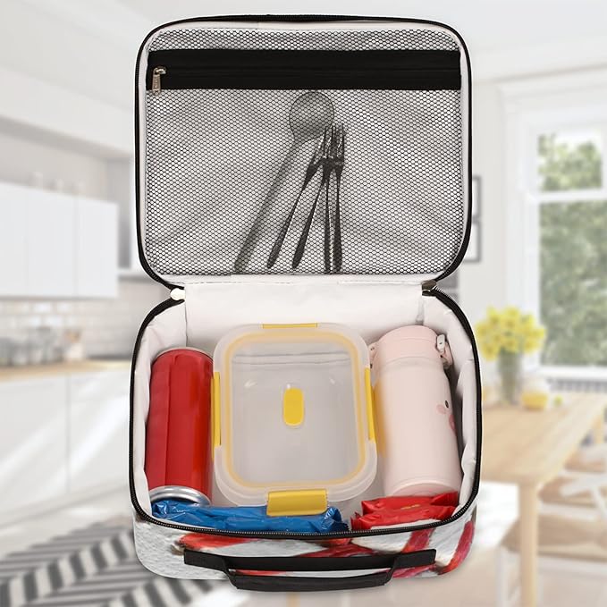 Baseball Print Insulated Lunch Box for Boys Girls Adult Sport Reusable Back to School Insulated Lunch Bag, Leakproof Meal Prep Tote Kit Cooler Bag Lunch Tote Bag for Work Beach Outdoor