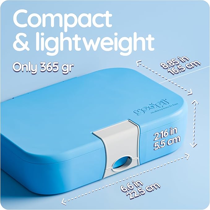 toddler bento box for daycare offers ideal portion sizes. Leakproof, lightweight and dishwasher-safe, this durable bento box for kids & toddler is also BPA-free, available in Sky Blue.