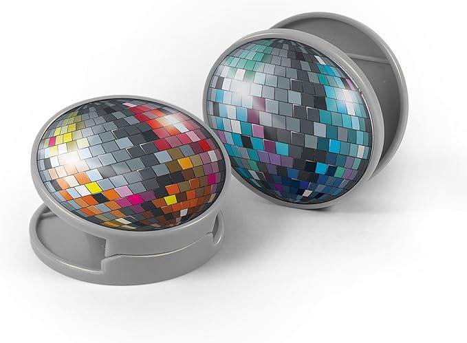 Genuine Fred BOOGIE BITES, Disco Ball Bag Clips, Set of 4, Set of 4 Groovy Spring-Loaded Clips for Fresh Snacks, Metallic Printed Graphics, Fun Food Storage Clips, Fun Kitchen Accessories