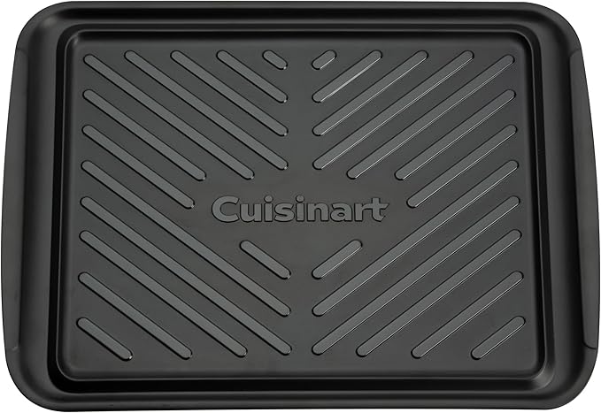 Cuisinart Grilling Prep and Serve Trays, 18.1x10.5 inch Large BBQ Trays Safe for Food Handling, 2 Dishwasher Safe Nesting Trays Black/Red, Perfect Grilling Tray for Cooked and Raw Meat, Fits 9 Burgers