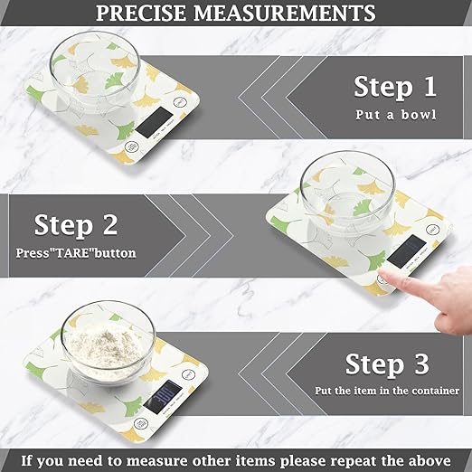 Food Scale Kitchen Scale Food Scales Digital Weight Grams and Ounces Small Electronic Food Scale for Baking Cooking Ginkgo Leaves