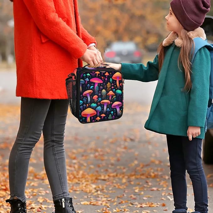 Lunch Bag Personalized Mushroom Lunch Bag Insulated Lunch Bag Reusable Lunch Box Picnic Travel Lunch Tote Bag Snack Bag