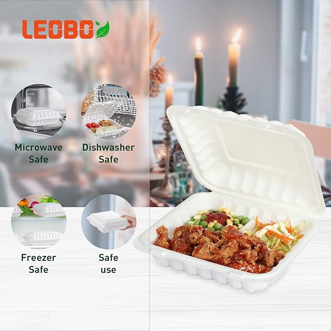 Take Out Containers, BPA Free Plastic To Go Container with Lids for Food 65-Pack 30 oz Reusable Meal Prep MFPP Clamshell Disposable To Go Boxes,Perfect for Storage,Takeout Lunch,To-go Salad
