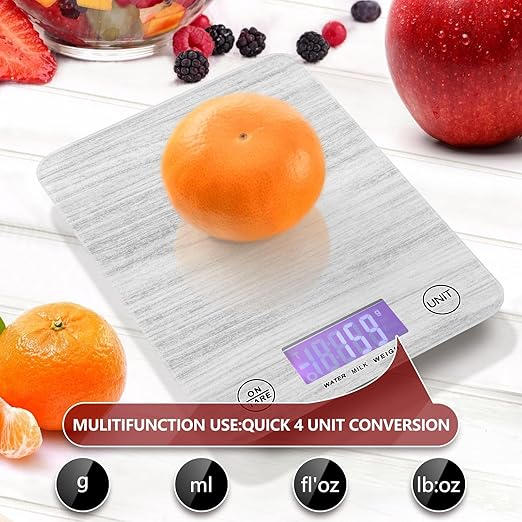 Food Scale Kitchen Scale for Baking Cooking Digital Food Weighing Measuring Scale Small Waterproof Electric Food Scale Gray Textured