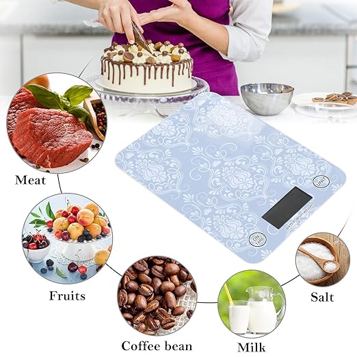 Food Scale Kitchen Scale Food Scales Digital Weight Grams and Ounces Small Electronic Food Scale for Baking Cooking Retro Light Blue