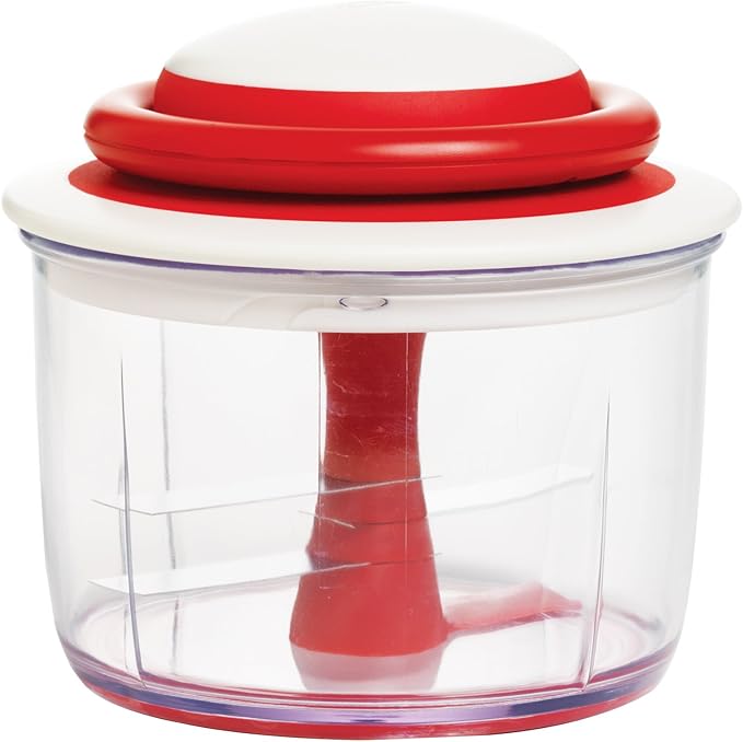 Chef'n 102-239-005 VeggiChop Hand-Powered Food Chopper, Set of 1, Cherry