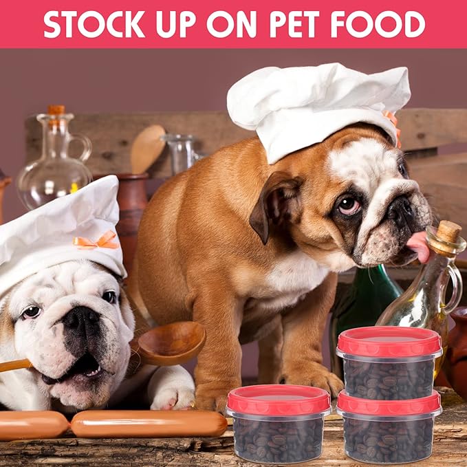 Sieral 36 Pack 8 oz/ 250 ml Freezer Containers with Lids Plastic Twist Top Deli Jars Reusable Freezer Storage Containers for Food Round Wide Mouth Lunch Snacks(Red)