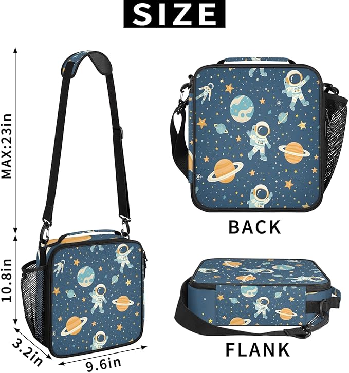 Lunch Bag Personalized Insulated Lunch Bag Reusable Lunch Box Picnic Travel Lunch Tote Bag Snack Bag Starry Sky - Rocket (37)