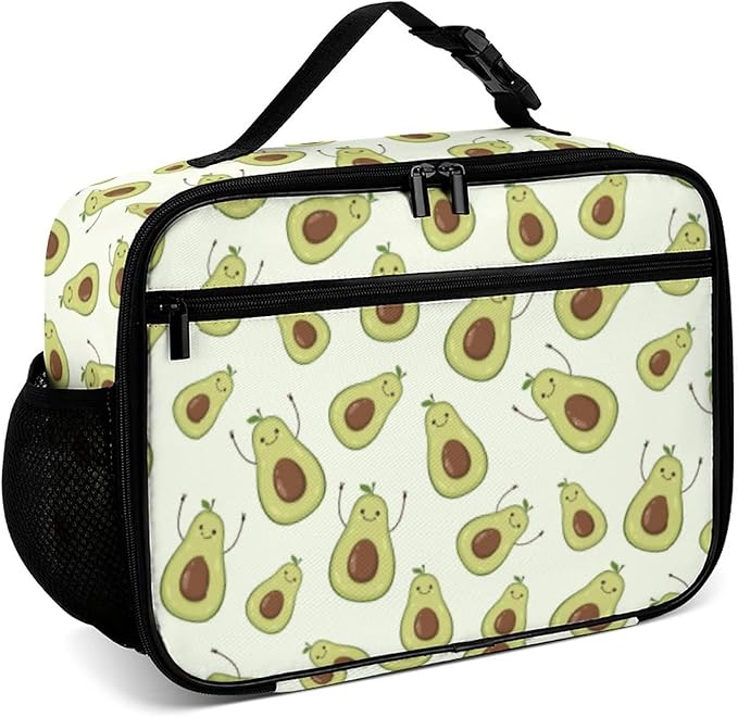 Avocado Reusable Lunch Box Insulated Lunch Bag Cooler Bag Lunchbox Meal Food Container Tote Bag for Women Kids Girls School Camping Hiking Picnic Beach Travel