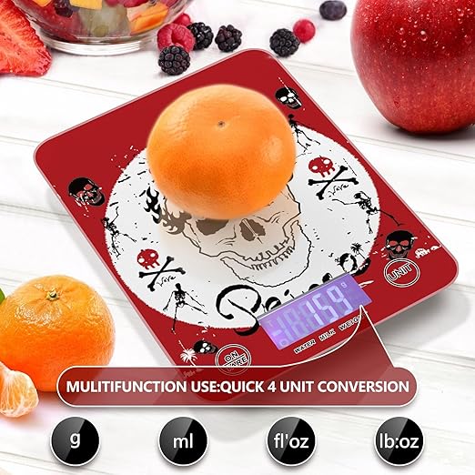 Food Scale Kitchen Scale Food Scales Digital Weight Grams and Ounces Small Electronic Food Scale for Baking Cooking Skull