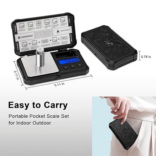 Milligram Scale 50g/0.001g High Precision,Digital mg Scale with LCD/Tare,6 Units Jewelry Scale,Micro gram Scale for Powder,Coins,Gold,Reloading Scale,Included Cal Weight,Batteries