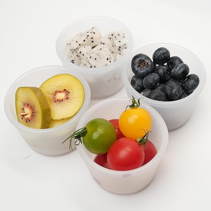 4 Pack Small Silicone Snack Containers with Lids 4 oz Reusable Food Storage Containers Bento Lunch Snack Pots for Adults & Kids Meal Prep Containers