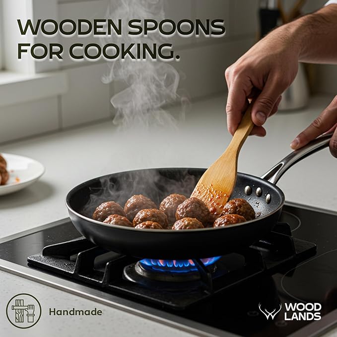 Woodlands-USA Christmas Kitchen Wooden Spoons For Cooking - Kitchen Utensils Set - Unique Women's Gifts For Christmas, Mom, Wife