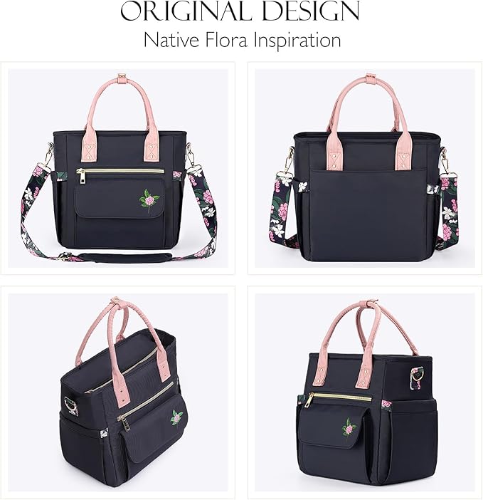 Deluxe Large Insulated Lunch Bag Box Women - Leakproof Waterproof Cooler with Multi Pockets Removable Strap for Work Picnic - Teacher Mothers Day Christmas Birthday Gifts