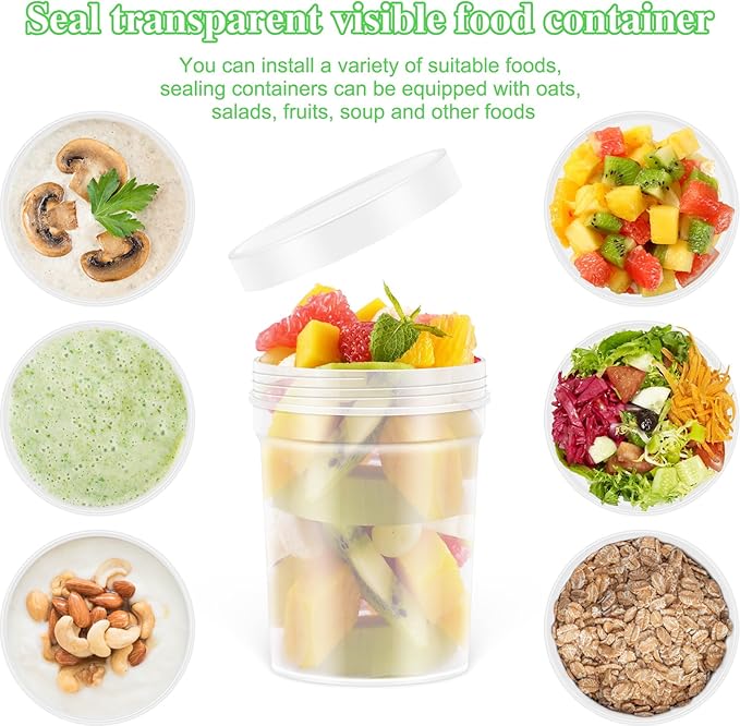 32 oz -12 Pack Reusable Food Freezer Storage Containers with Lids, BPA Free Twist Top Deli Container, Leak Proof, Stackable, Microwave and Dishwasher Safe