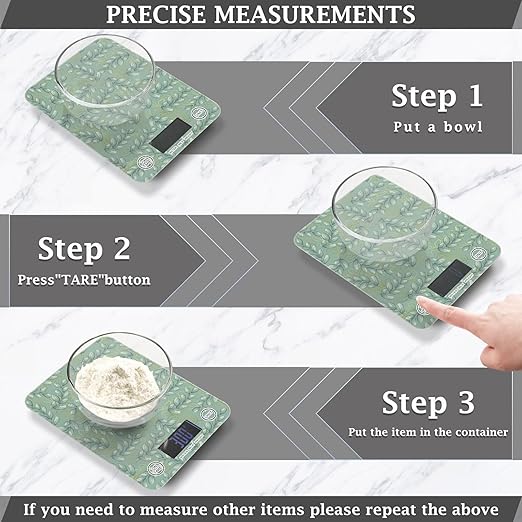 Food Scale Kitchen Scale Food Scales Digital Weight Grams and Ounces Small Electronic Food Scale for Baking Cooking Green Leaves
