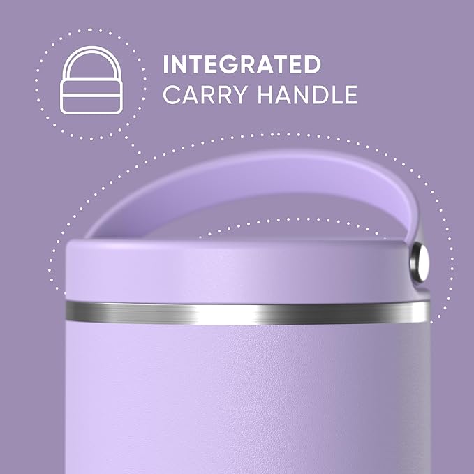 Hydrapeak 25oz Stainless Steel Vacuum Insulated Thermos Food Jar | Thermos for Hot Food and Cold Food, Wide Mouth Leak-Proof Soup Thermos for Adults, 10 Hours Hot and 16 Hours Cold (Lavender)