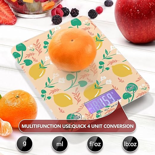 Food Scale Kitchen Scale Food Scales Digital Weight Grams and Ounces Small Electronic Food Scale for Baking Cooking Lemon