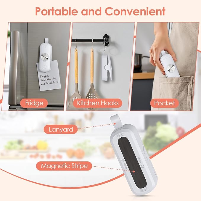 Bag Sealer, 2 in 1 Mini Bag Sealer Heat Seal and Cutter, Portable Chip Bag Sealer Heat Sealer Bag Resealer for Snacks Candies Plastic Bag Food Storage (Batteries Included)